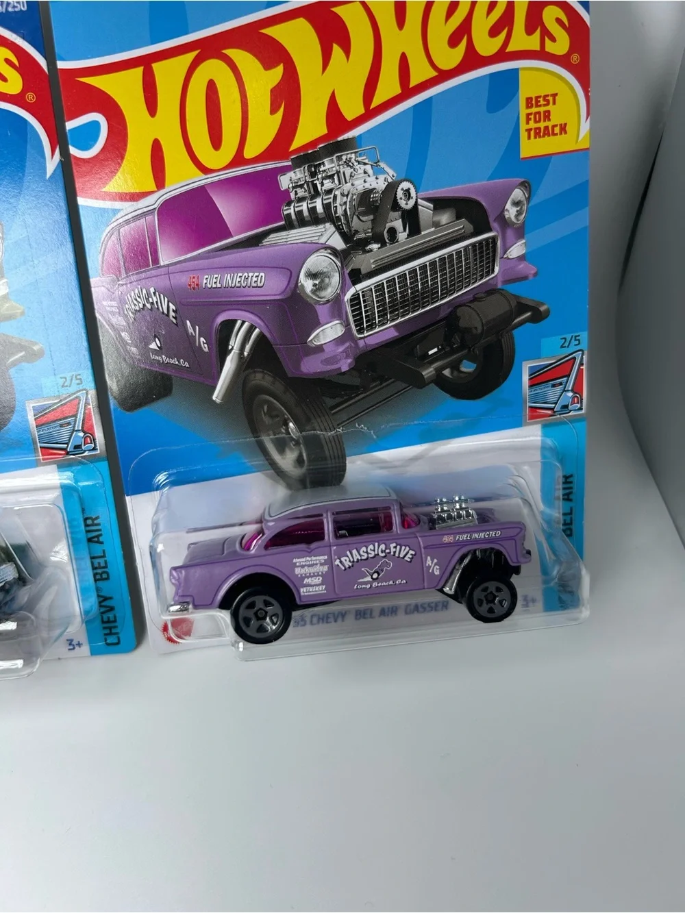 Hot Wheels Chevy Lot of 2x-‘55 Chevy Bel Air Gasser Purple & Green Chevy Bel Air